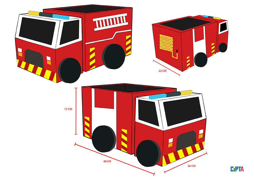 Cardboard Fire Truck Theinspiredingenuity