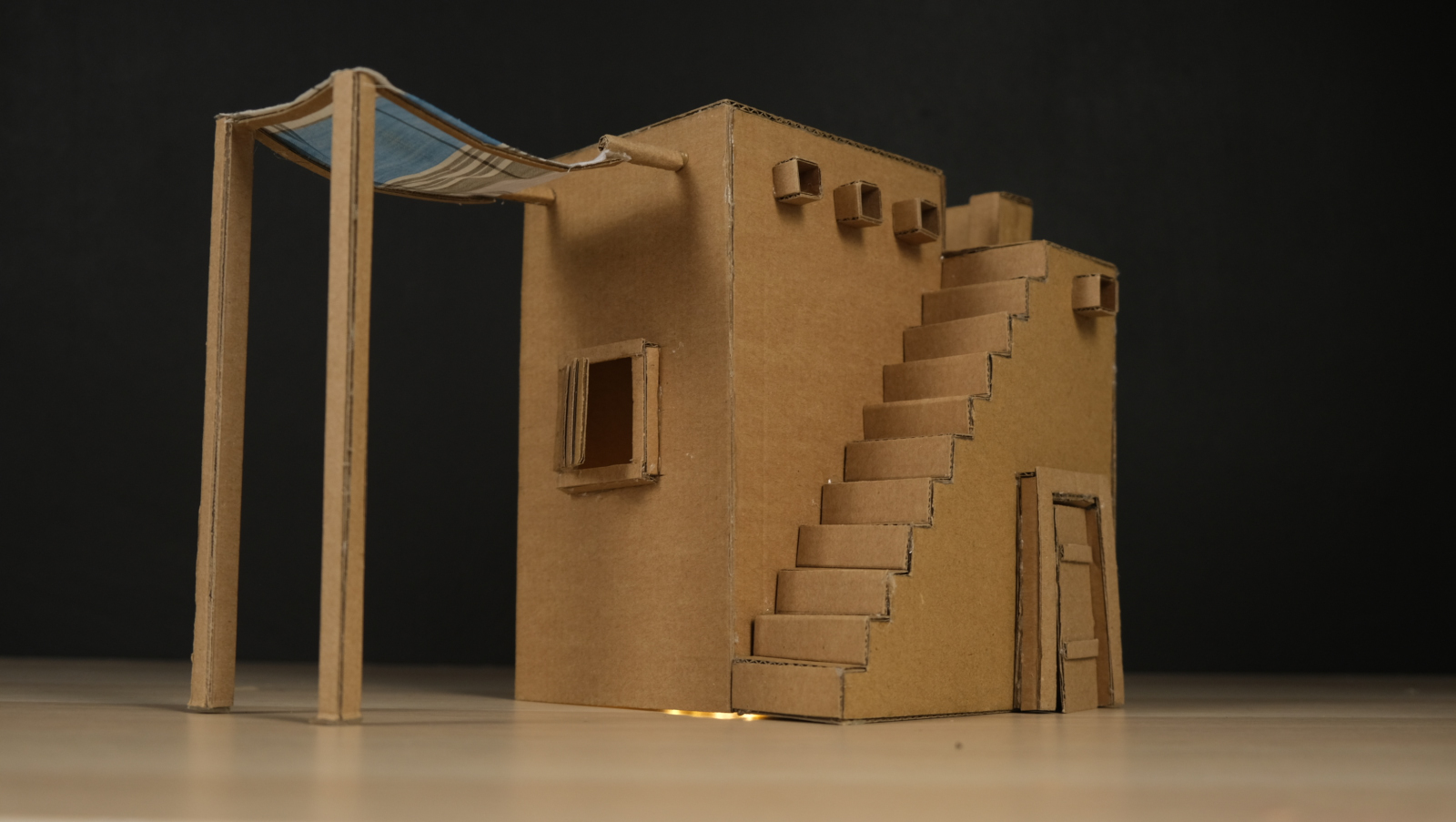 simple cardboard house model