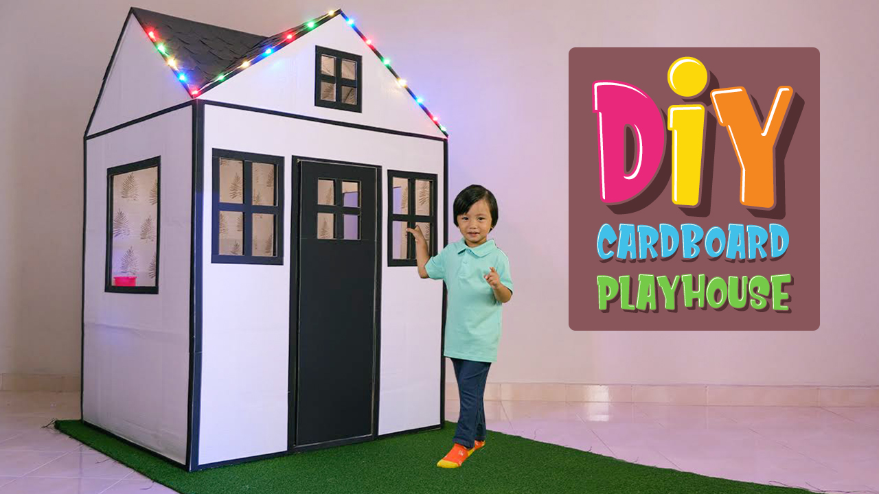 Cardboard playhouse. kids playhouse